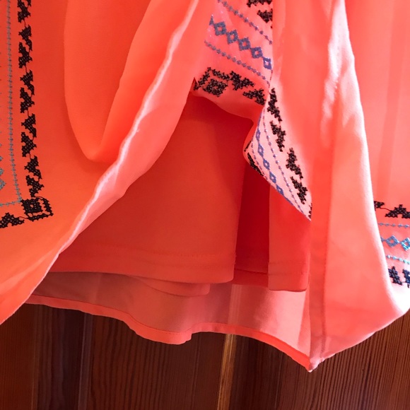 Coral Embroidered Dress - Picture 3 of 8